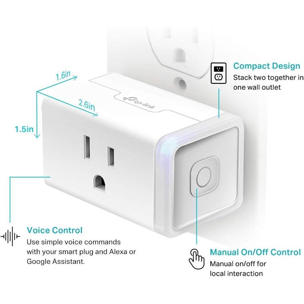 TPLink Kasa WiFi Smart Plug Mini, 2 Pack