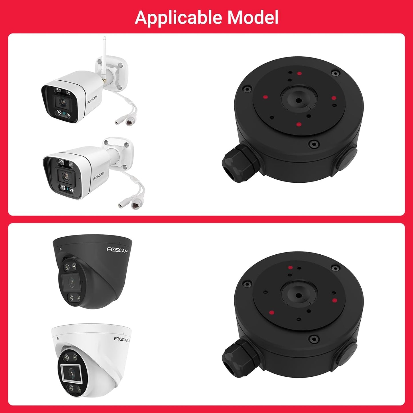 Waterproof Case for Camera Cables Black - Foscam
