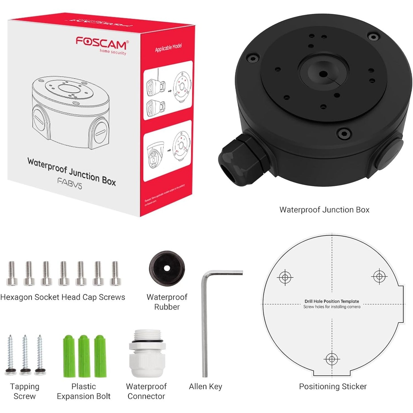 Waterproof Case for Camera Cables Black - Foscam