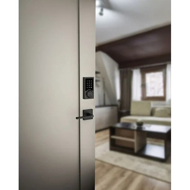 Weiser Zwave Plus Contemporary Touch Screen Deadbolt Smart Lock, Iron Black