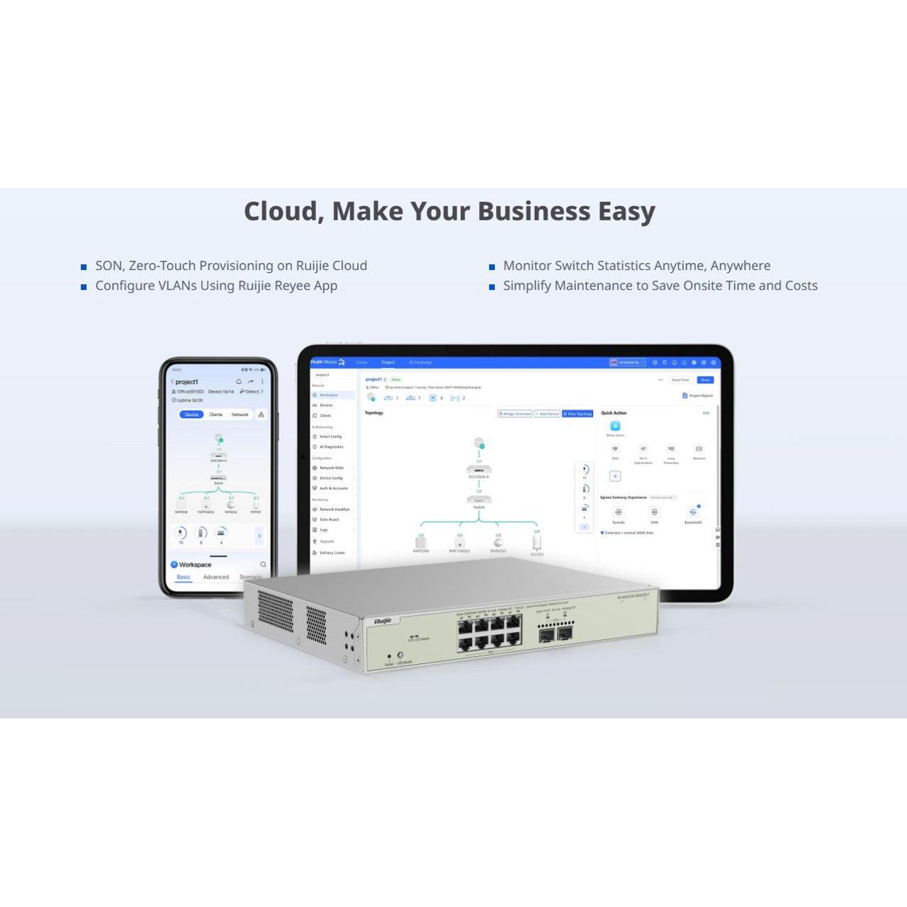Reyee Enterprise Grade 8 Port 2.5 Gigabit PoE+ Switch