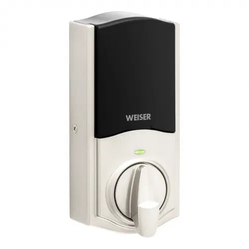 Weiser ZWave 700 Push Button Deadbolt Smart Lock, Satin Nickel