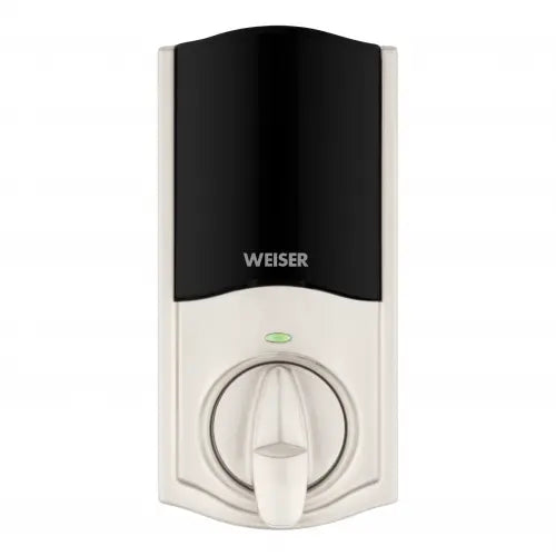 Weiser ZWave 700 Push Button Deadbolt Smart Lock, Satin Nickel