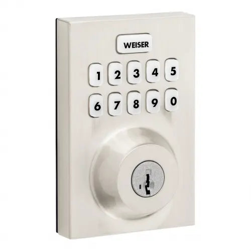 Weiser Zwave 700 Push Button Contemporary Deadbolt Smart Lock,Satin Nickel