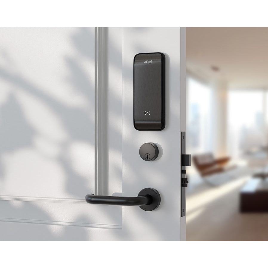 Alfred ML2 Mortise Lock with Bluetooth, RFID, Black - Smart Panel Only