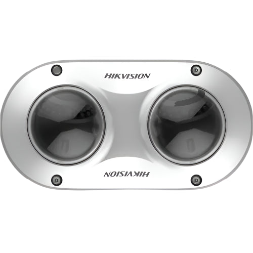 Caméra Hikvision PanoVu 2,8 mm à double objectif 10 Mpx (2 x 5 Mpx), blanche