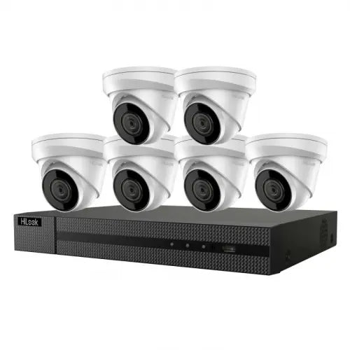 Kit de caméra IP Hikvision HiLook, 8 canaux, 4K, NVR 2 To HD, 6 caméras tourelle 4 MP