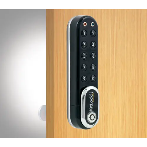 Codelocks KL1000 G3 KitLock Electronic Locker Lock, Vertical, Black Chrome