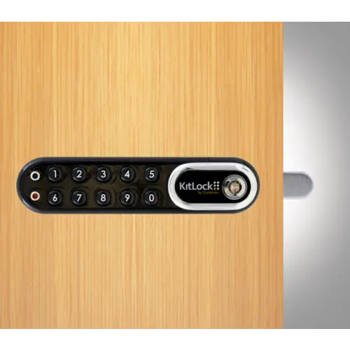 Codelocks KL1000 G3 KitLock Electronic Locker Lock, Left Hand, Black Chrome