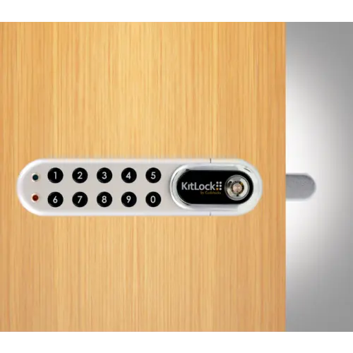 Codelocks KL1000 G3 KitLock Electronic Locker Lock, Left Hand, Silver Chrome