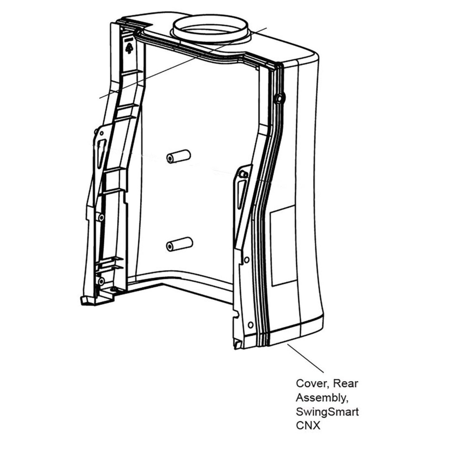 SwingSmart CNX Gate Opener Rear Assembly Cover with Reset Switch
