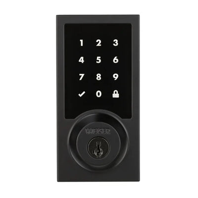 Weiser Zwave Plus Contemporary Touch Screen Deadbolt Smart Lock, Iron Black