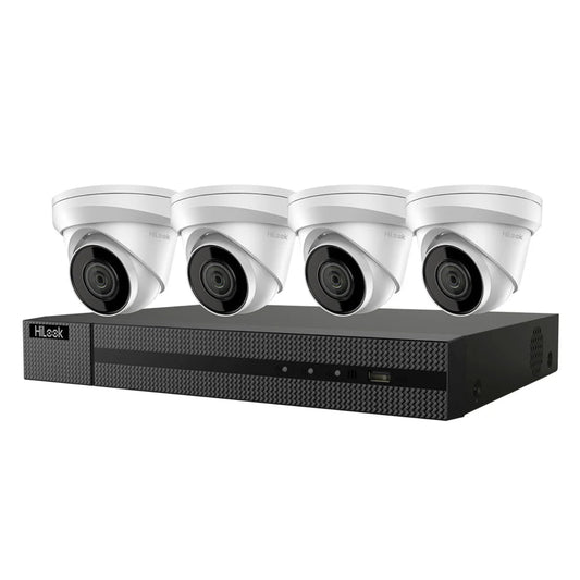 Hikvision HiLook IP Camera Kit 4 Channel 4K NVR 1TB HD, 4 x 4MP Turret Cameras