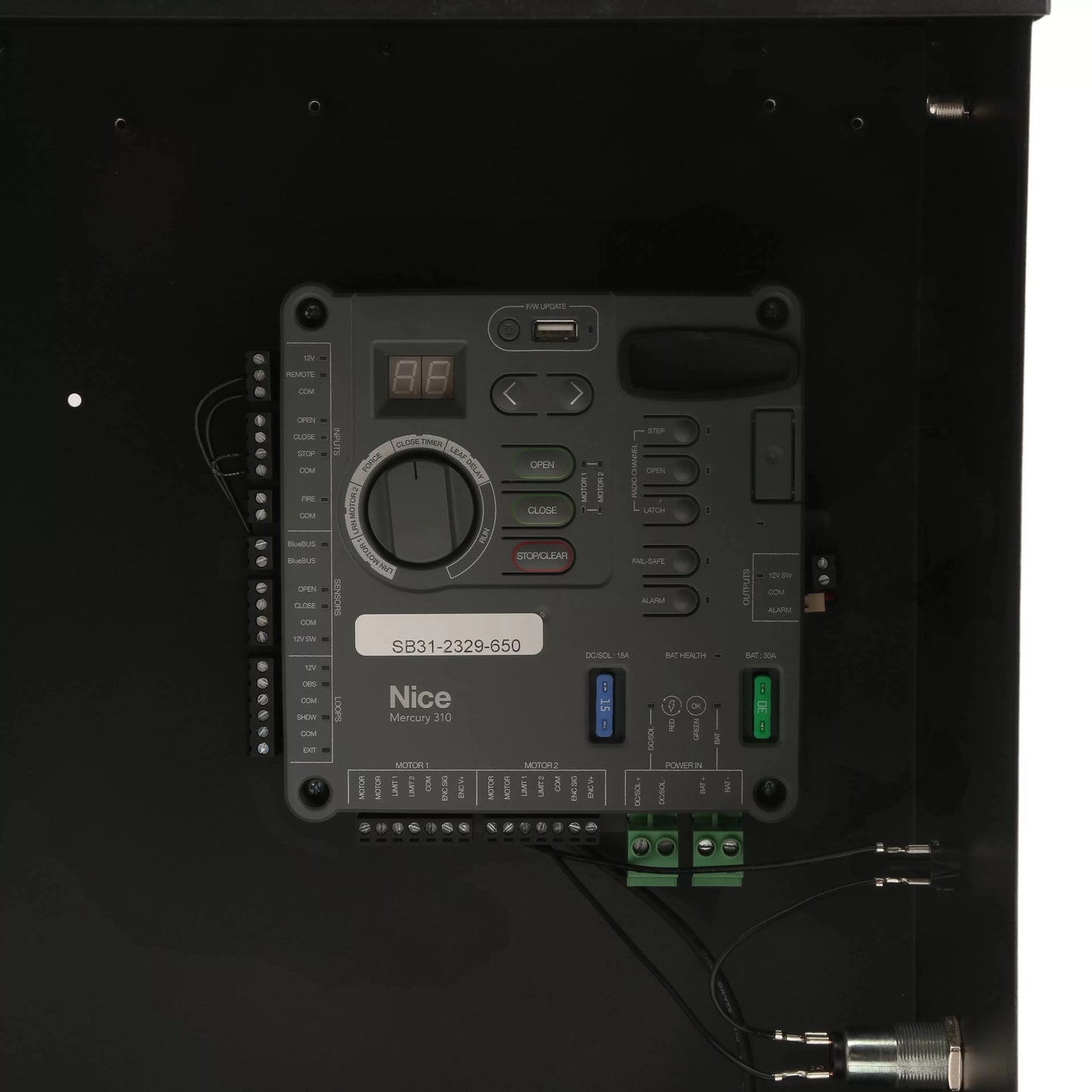 Nice Apollo Vanguard 3500ETL-1K Commercial Single Swing Gate Opener Kit w/ 310 Control Board