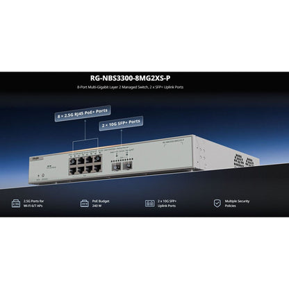 Reyee Enterprise Grade 8 Port 2.5 Gigabit PoE+ Switch
