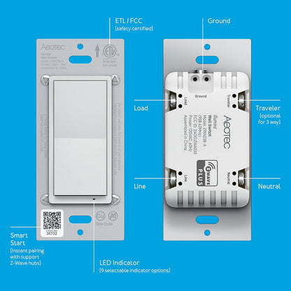 Aeotec Illumino ZWave 700 On/Off Wall Switch