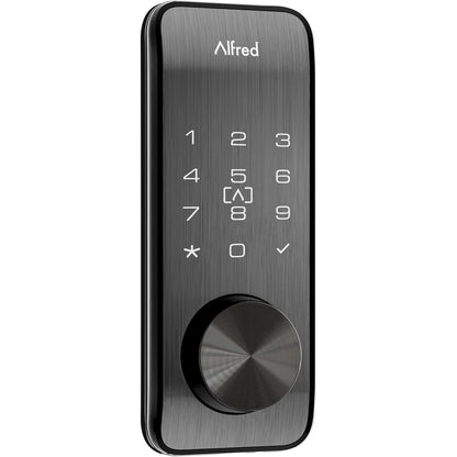 Alfred DB2S Smart Lock with Rechargeable Battery, Bluetooth, RFID, Key, Black
