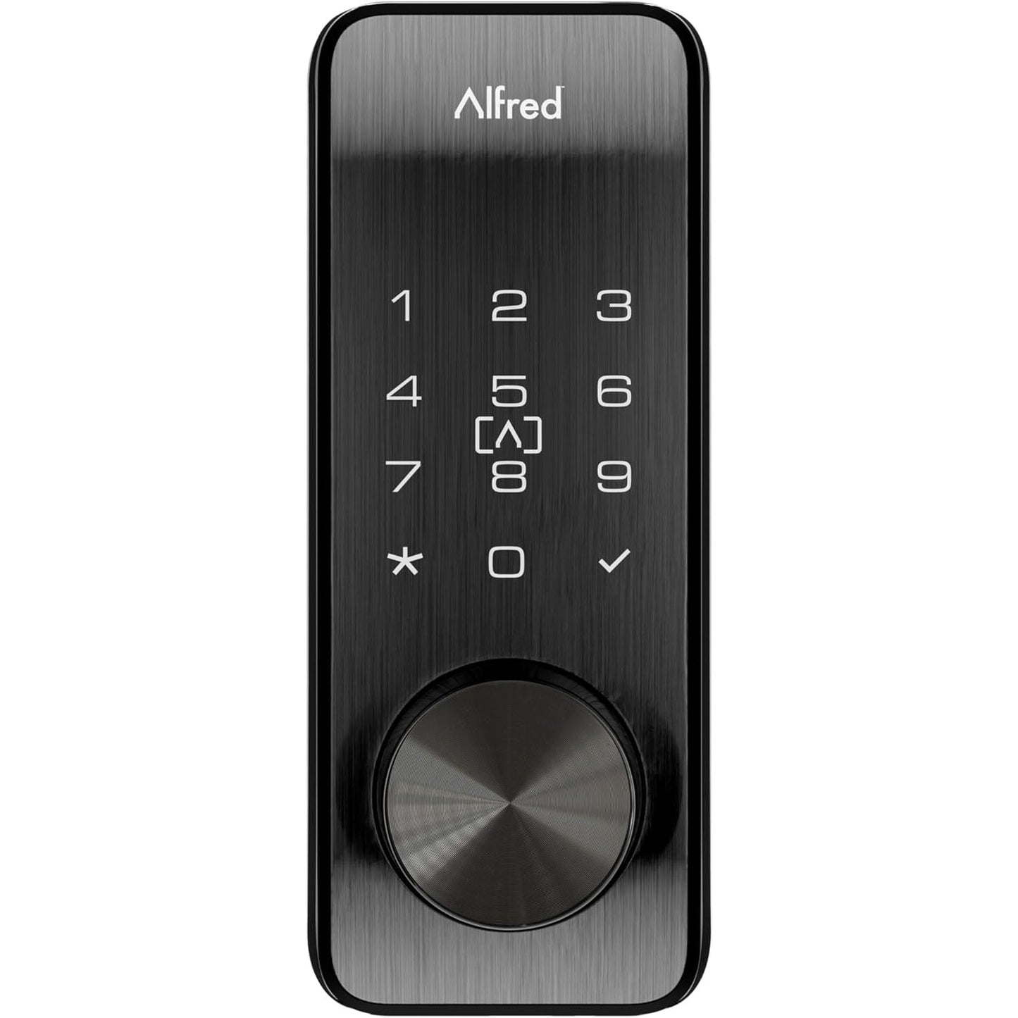 Alfred DB2S Smart Lock with Rechargeable Battery, Bluetooth, RFID, Key, Black