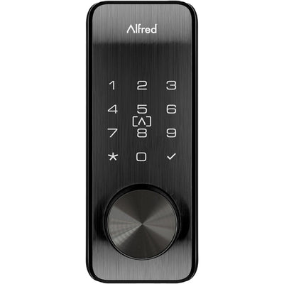 Serrure connectée Alfred DB2S avec batterie rechargeable, Bluetooth, RFID, clé, noire