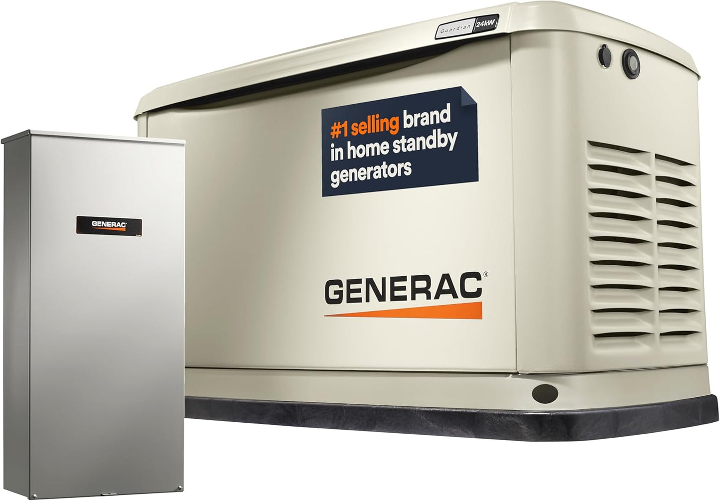 Generac Guardian 24kW Wi-Fi Enabled Portable Gas-Powered Home Standby Generator - Compact, Powerful, and Efficient Backup Power Solution for Homes and Small Businesses