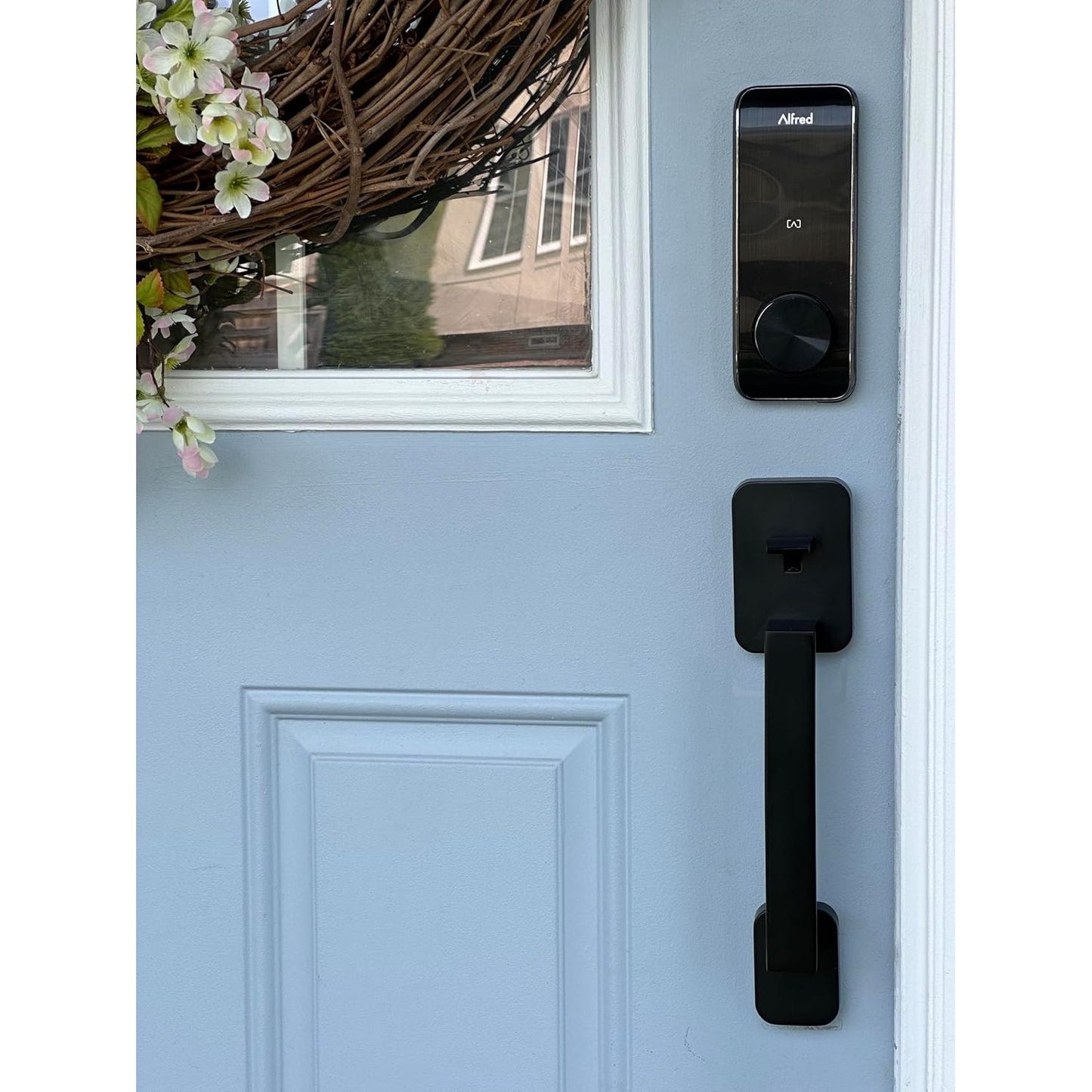 Alfred DB2S Smart Lock with Rechargeable Battery, Bluetooth, RFID, Key, Black