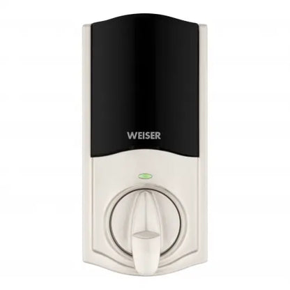 Weiser ZWave 700 Push Button Deadbolt Smart Lock, Satin Nickel