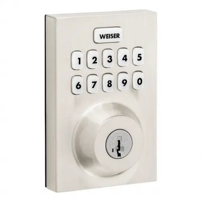 Weiser Zwave 700 Push Button Contemporary Deadbolt Smart Lock,Satin Nickel