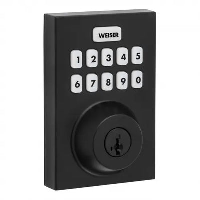 Weiser Zwave 700 Push Button Contemporary Deadbolt Smart Lock, Matte Black