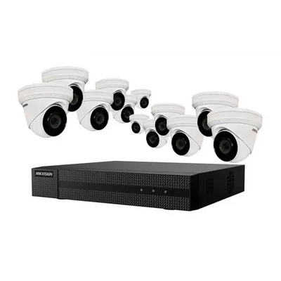 Hikvision IP Security Camera Kit 16 Channel 4K NVR with 12 x 4MP Turret Cameras