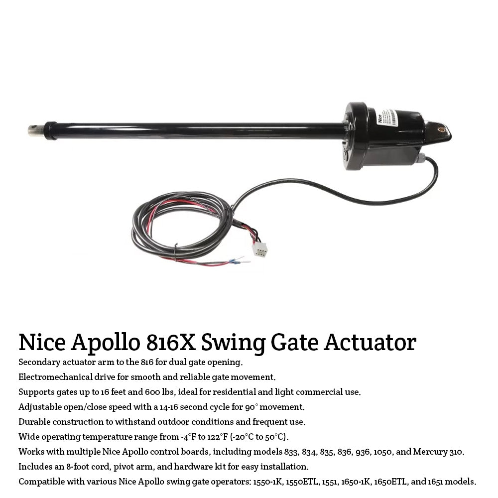 Nice Apollo 310 Dual Swing Gate Opener: Customizable, Dependable, Residential & Commercial