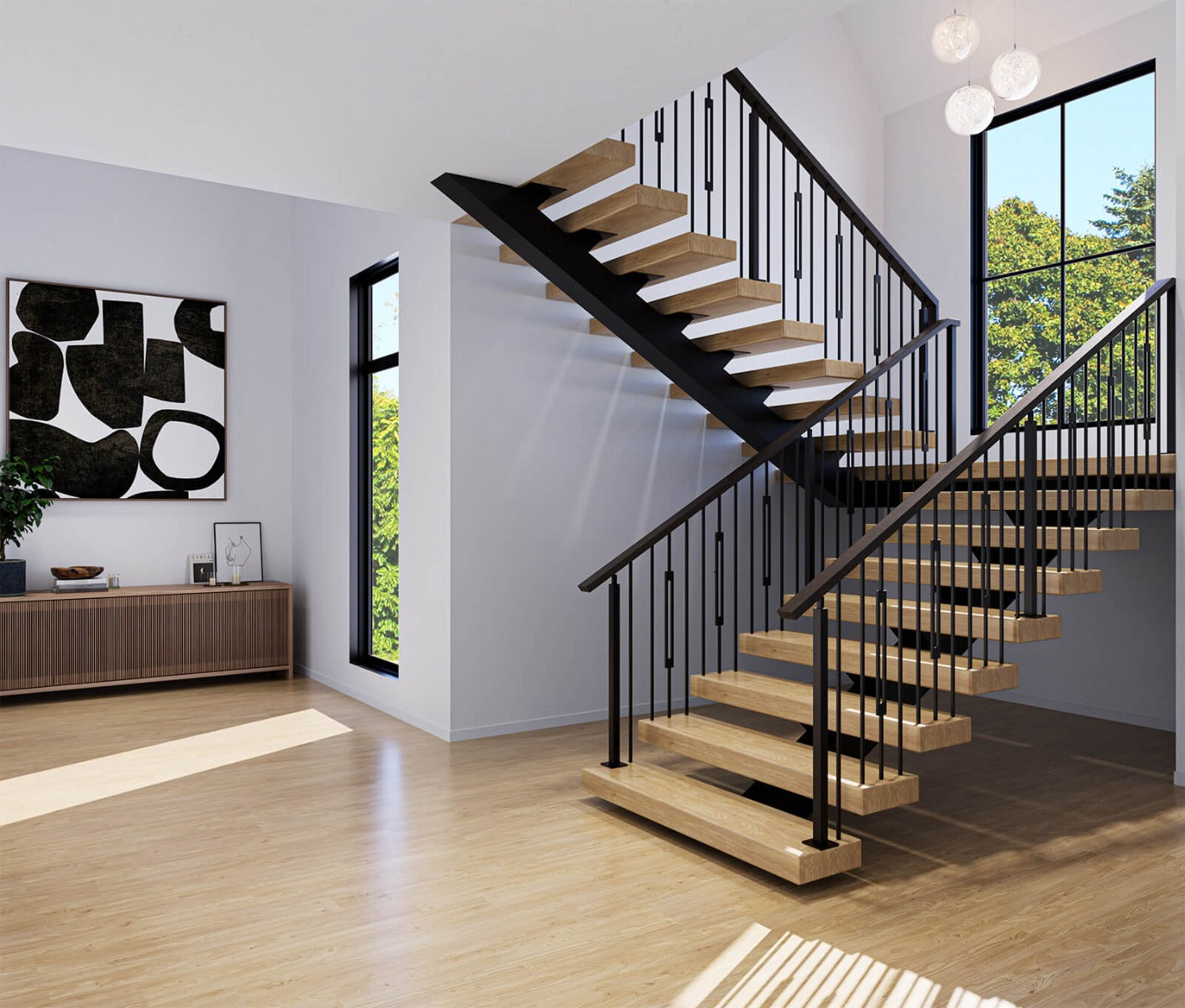 Durable 9/16" Round Steel Tube Baluster, Plain Satin Black Finish for Railings