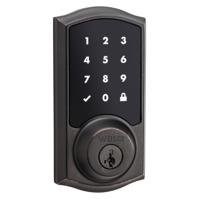 Weiser Zwave Plus Traditional Touch Screen Deadbolt Smart Lock,Venetian Bronze
