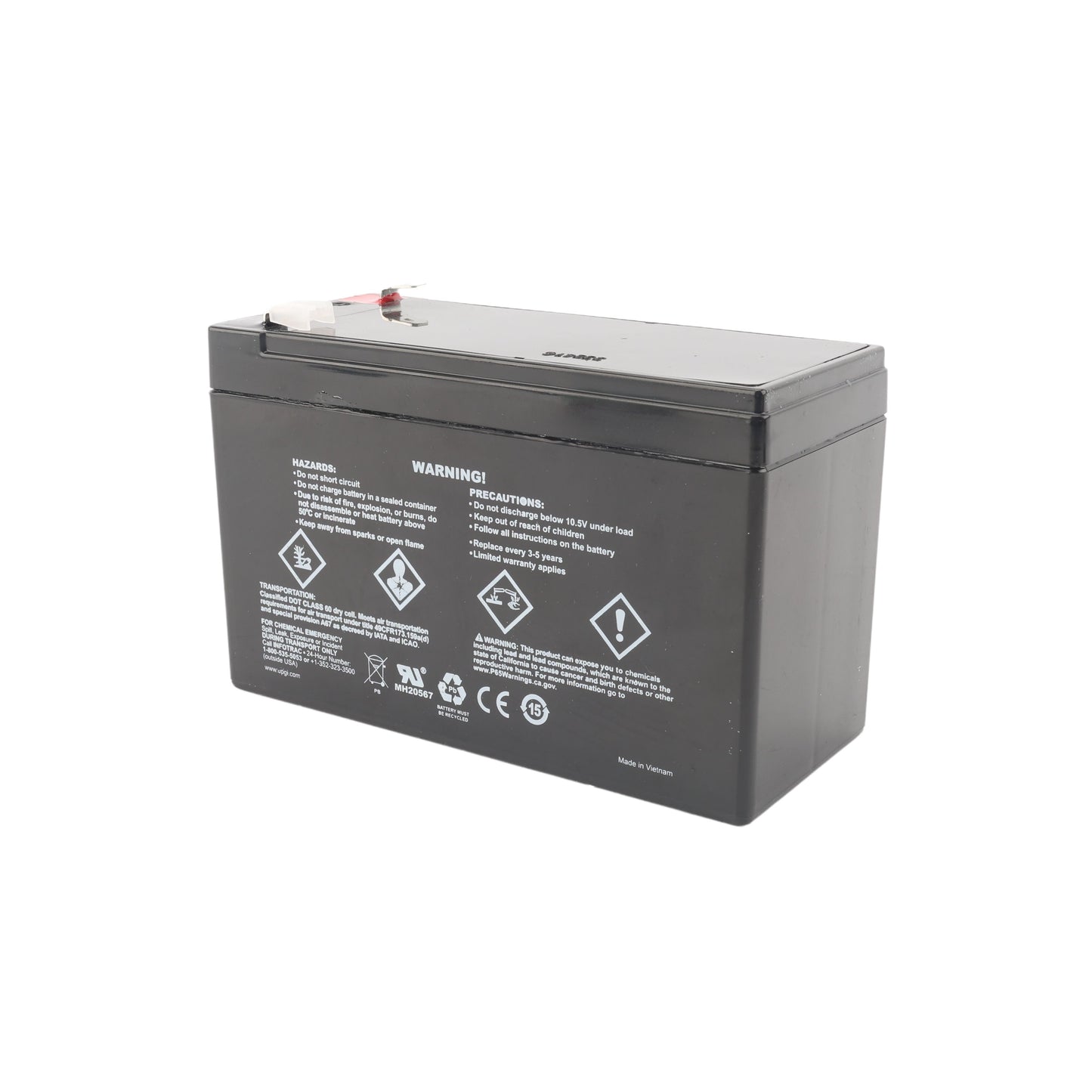 HySecurity 7Ah 12V Sealed Lead-Acid Replacement Battery Kit (2-Pack)