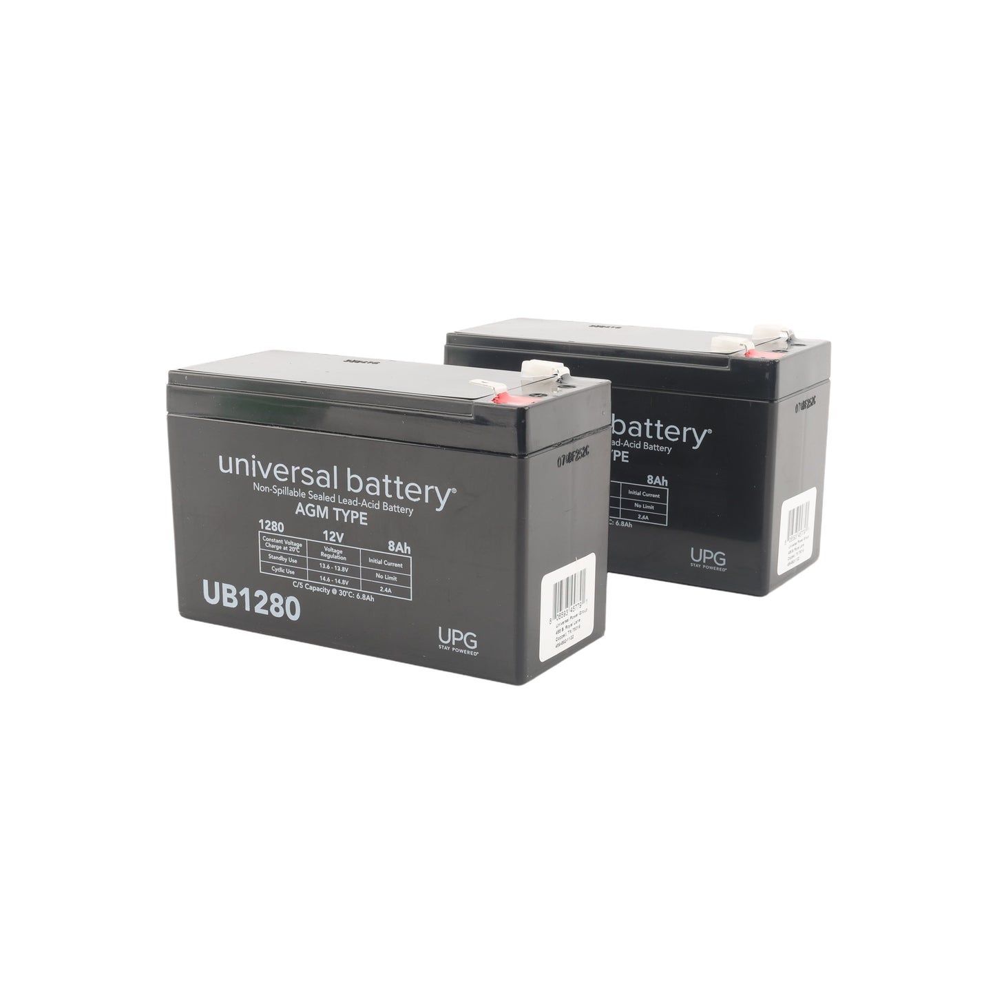 HySecurity 7Ah 12V Sealed Lead-Acid Replacement Battery Kit (2-Pack)