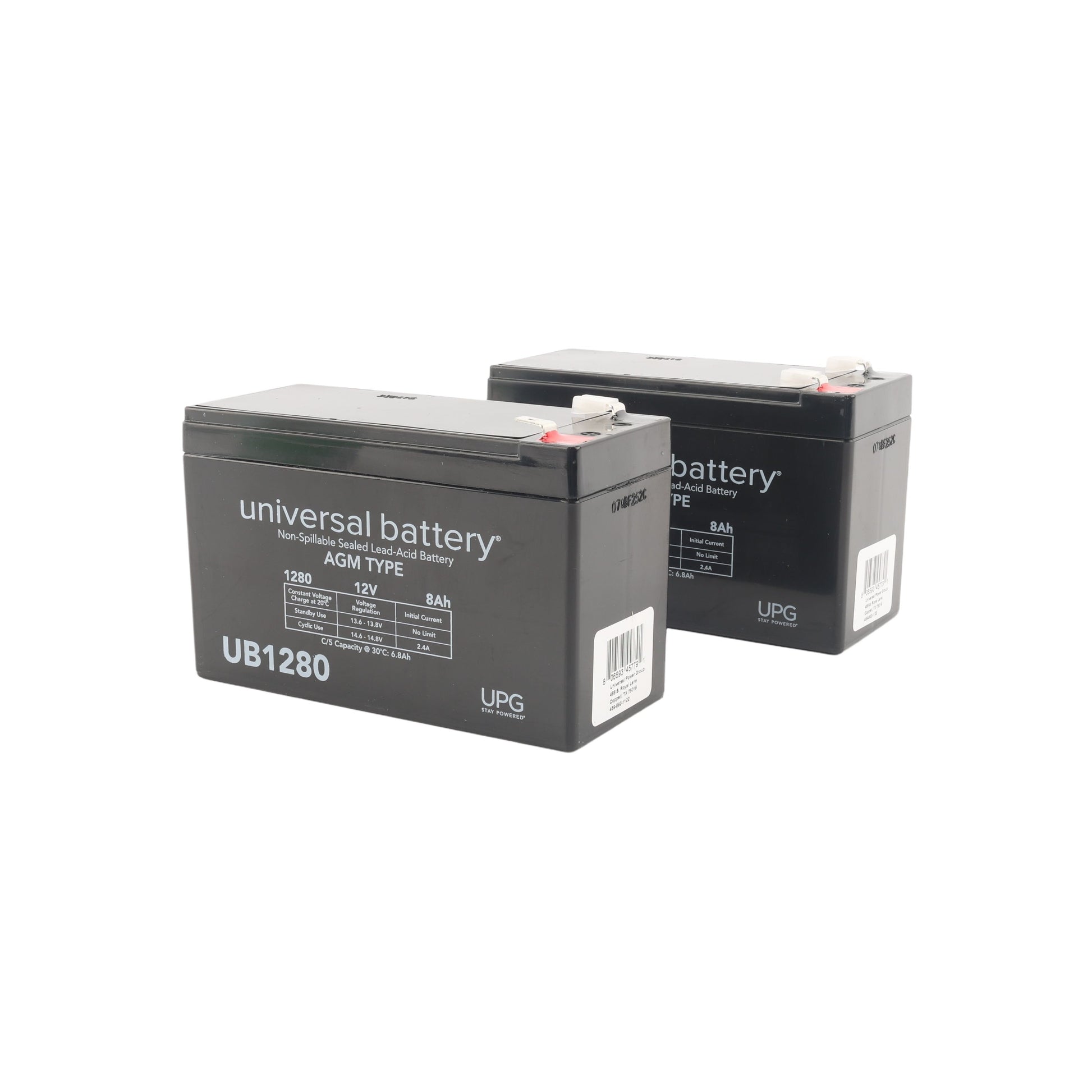 HySecurity 7Ah 12V Sealed Lead-Acid Replacement Battery Kit (2-Pack)