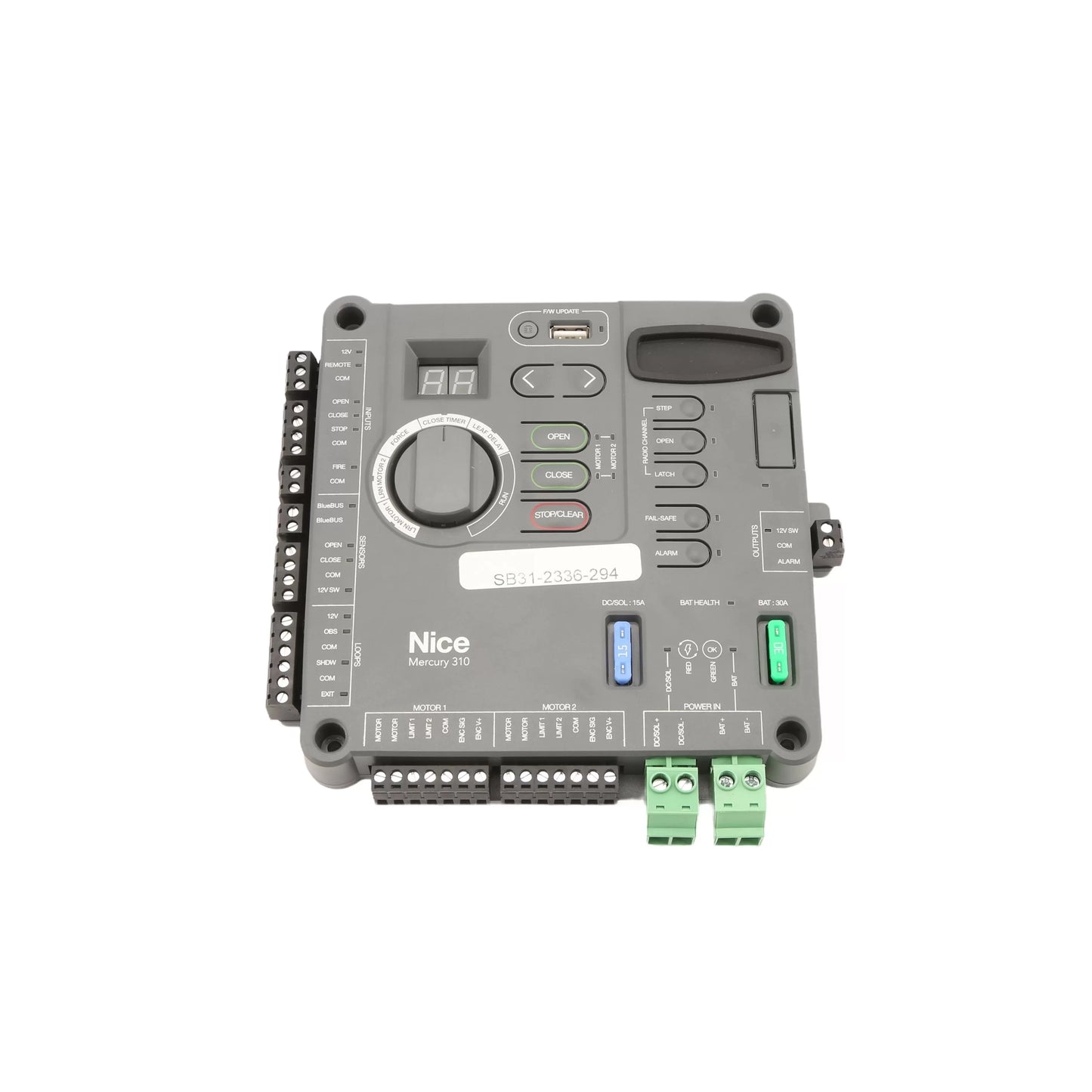 Nice Apollo Vanguard 3500ETL-1K Commercial Single Swing Gate Opener Kit w/ 310 Control Board