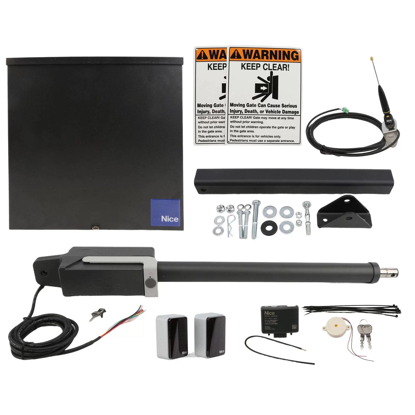 Nice Apollo TITAN 912L1 Single Swing Gate Opener Kit w/ 1050 Control Board