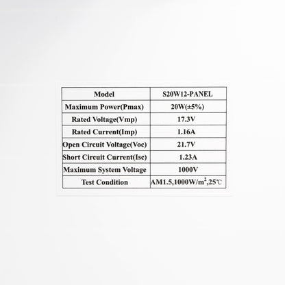 Efficient 20 Watt 12V Solar Panel Kit with Mounting Bracket for Gate Openers