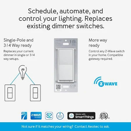 Aeotec Illumino ZWave 700 Wall Dimmer
