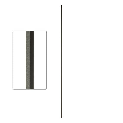 Durable 1/2-inch Square Steel Baluster with Dowel Top, Wrinkled Black Finish