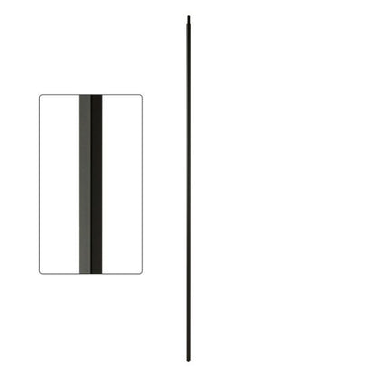 Premium 1/2 Inch Square Steel Baluster with Dowel Top - Satin Black Finish
