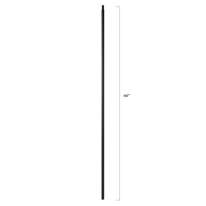 Premium 1/2 Inch Square Steel Baluster with Dowel Top - Satin Black Finish