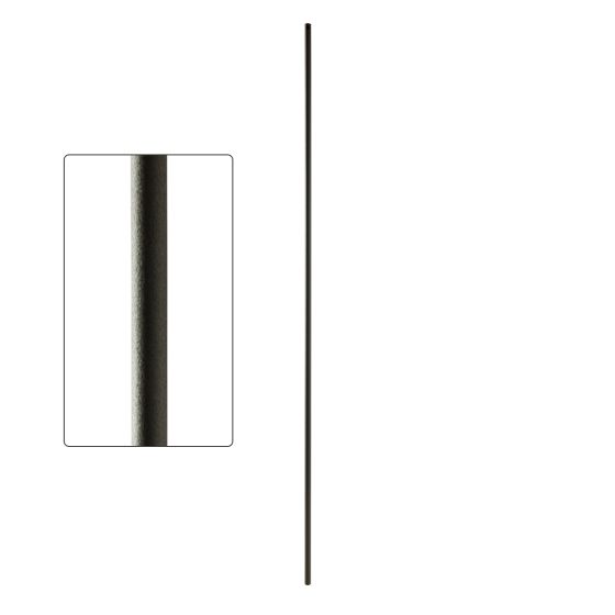 Premium Steel Tube Baluster 1/2 Inch Round Plain Wrinkled Black 44-Inch