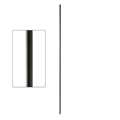 Premium Steel Tube Baluster 1/2 Inch Round Plain Wrinkled Black 44-Inch