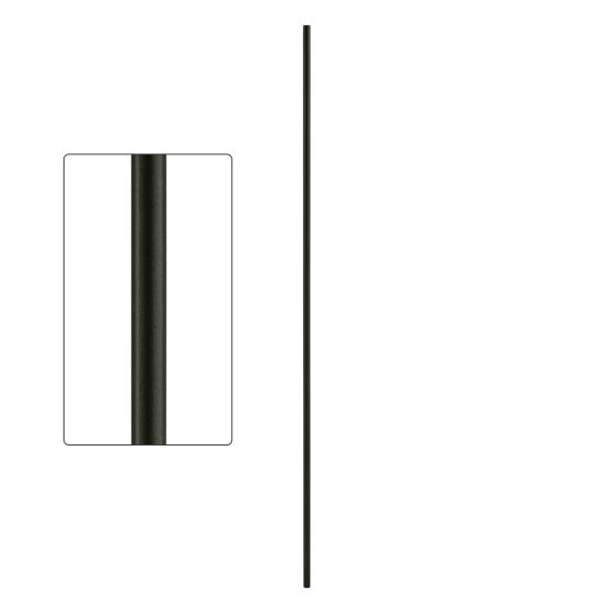 Durable 9/16" Round Steel Tube Baluster, Plain Satin Black Finish for Railings