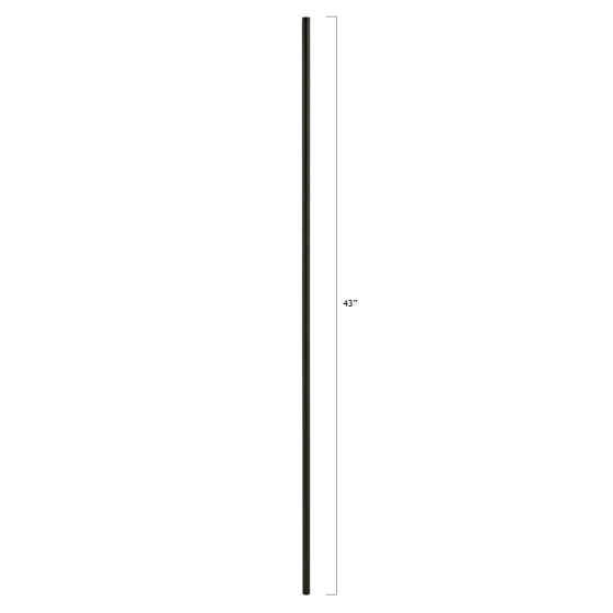 Durable 9/16" Round Steel Tube Baluster, Plain Satin Black Finish for Railings