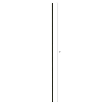 Durable 9/16" Round Steel Tube Baluster, Plain Satin Black Finish for Railings
