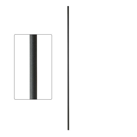 Premium Steel Tube Baluster, 9/16-inch Round, Plain Design, Wrinkled Black