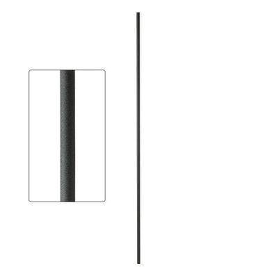 Premium Steel Tube Baluster, 9/16-inch Round, Plain Design, Wrinkled Black