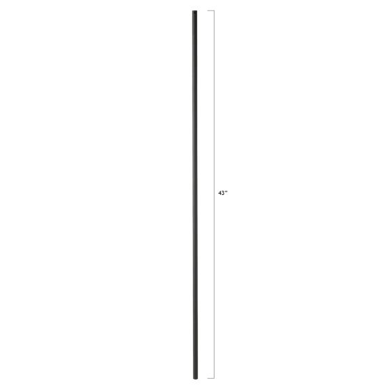 Premium Steel Tube Baluster, 9/16-inch Round, Plain Design, Wrinkled Black